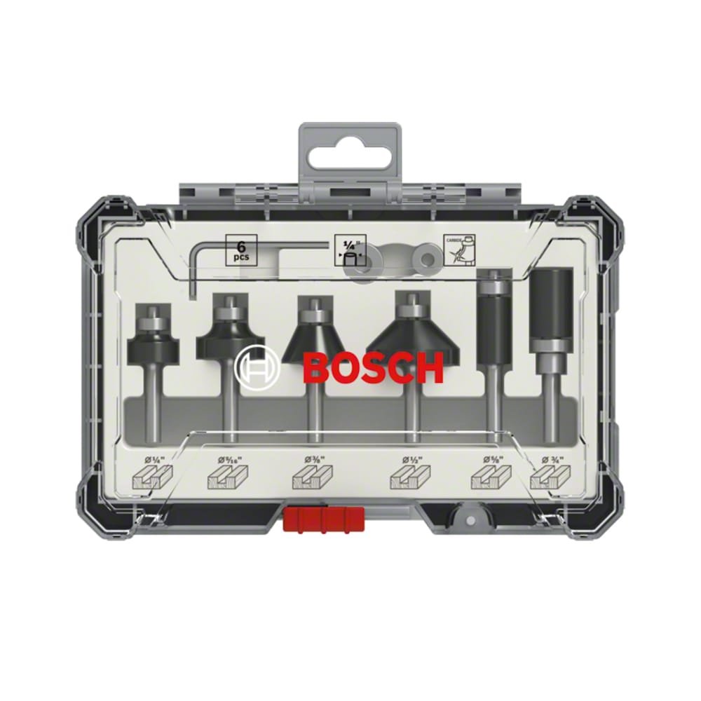 Kit de fresas mixto Bosch Standard vástago de 1/4" 6pzs
