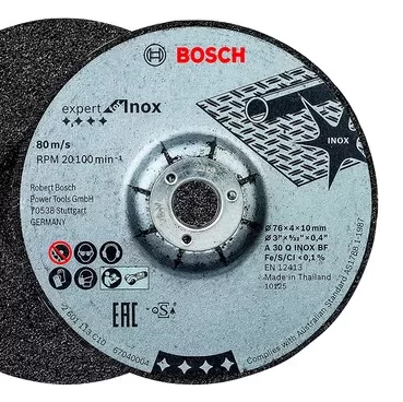 DISCOS DESBASTE EXPERT FOR INOX 76X4,0X10MM CENTRO DEPRIMIDO X2