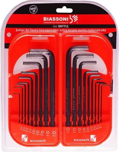 JUEGO DE LLAVES ALLEN EXTRA LARGO MM Y TORX 18 PZAS