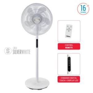 VENTILADOR SILVERWHITE PIE DIGITAL 16" 65W 5 ASP
