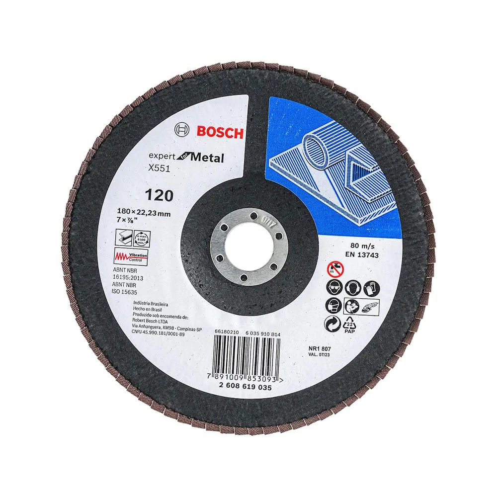 Disco Flap Expert Metal Curvo 180mm Grano 120 | Bosch
